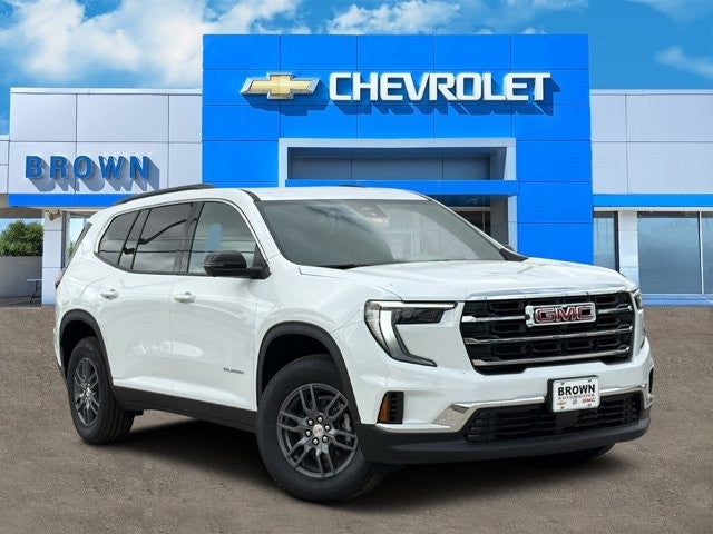 2026 GMC Acadia Elevation in Summit White — front three-quarter view