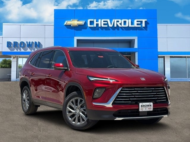 2026 Buick Enclave Preferred in Cherry Red Tintcoat — front three-quarter view