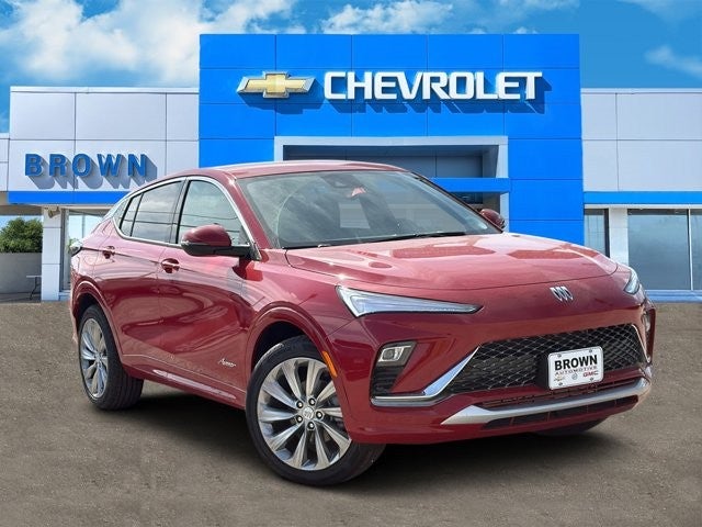 2026 Buick Envista Avenir in Brilliant Red — front three-quarter view