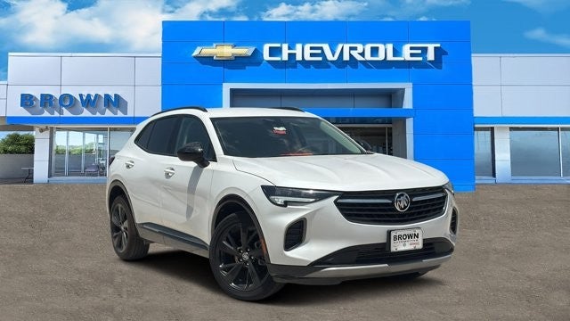 2023 Buick Envision Preferred in White Frost Tricoat — front three-quarter view